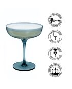 set van 4 blauwe Eyden champagneglazen - 17cl