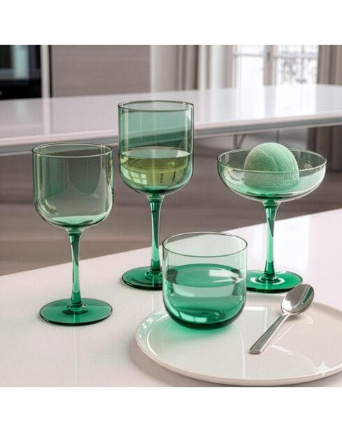 Set di 4 bicchieri verdi con stelo Eyden - 35cl