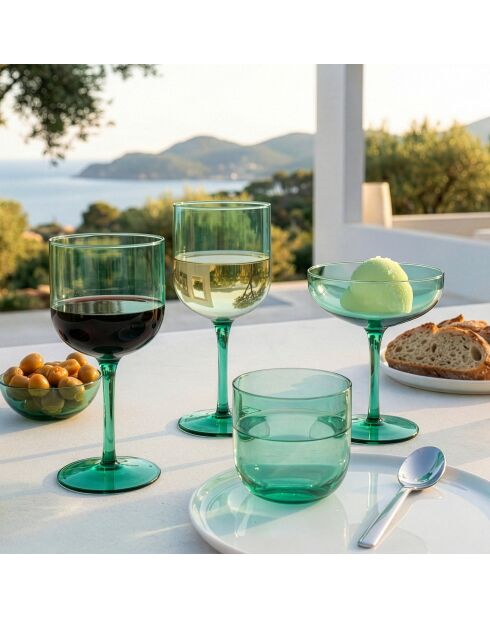Set di 4 bicchieri verdi con stelo Eyden - 35cl