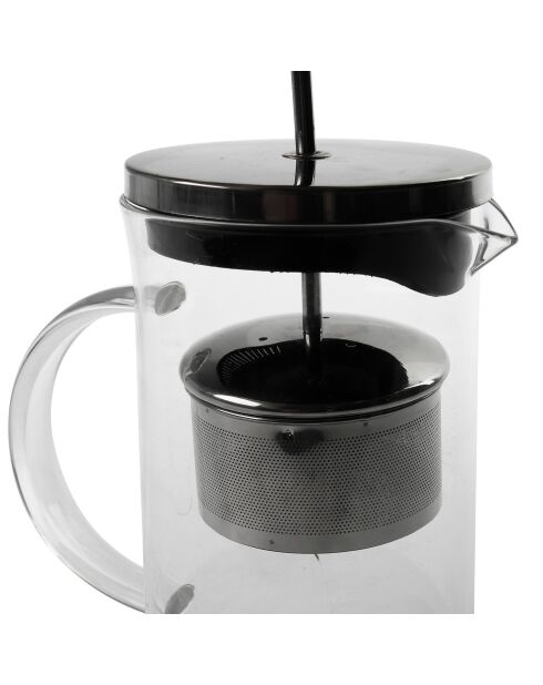 Théière en verre avec couvercle en inoxnoir - 60 cl