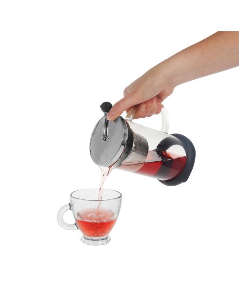Théière en verre avec couvercle en inoxnoir - 60 cl