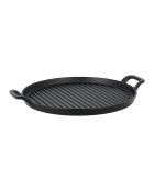Ronde grill van zwart geëmailleerd gietijzer - D. 30 cm