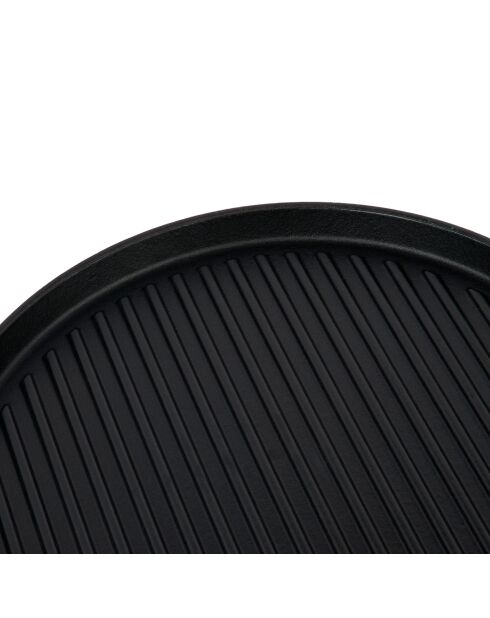 Ronde grill van zwart geëmailleerd gietijzer - D. 30 cm