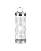 Panier de barbecue roulant en inoxargenté - D. 8 cm