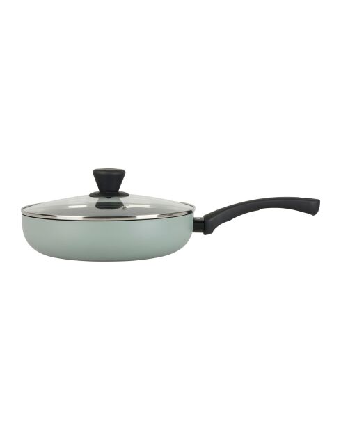Sauteuse en aluminium pressé recyclé vert clair mat - D. 26 cm