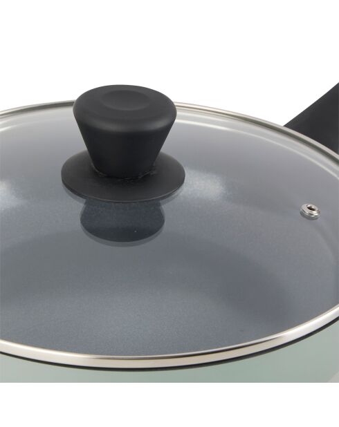 Sauteuse en aluminium pressé recyclé vert clair mat - D. 26 cm