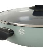 Sauteuse en aluminium pressé recyclé vert clair mat - D. 26 cm