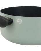 Casserole en aluminium pressé recyclé vert clair mat - D. 20 cm