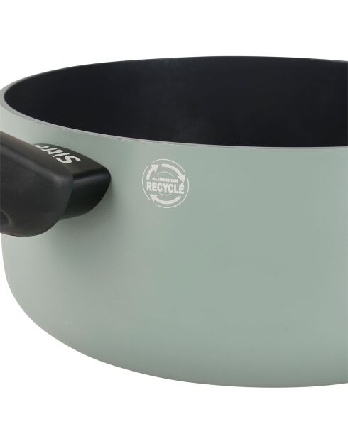 Casserole en aluminium pressé recyclé vert clair mat - D. 20 cm