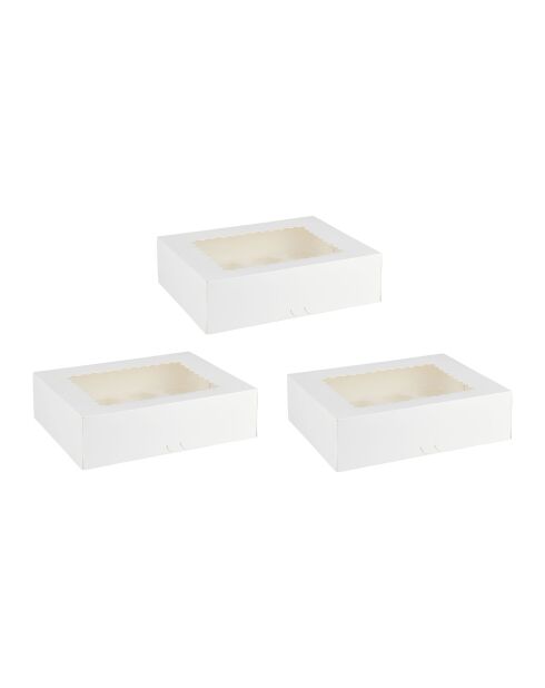Set di scatole per dolci bianche - 3 pezzi