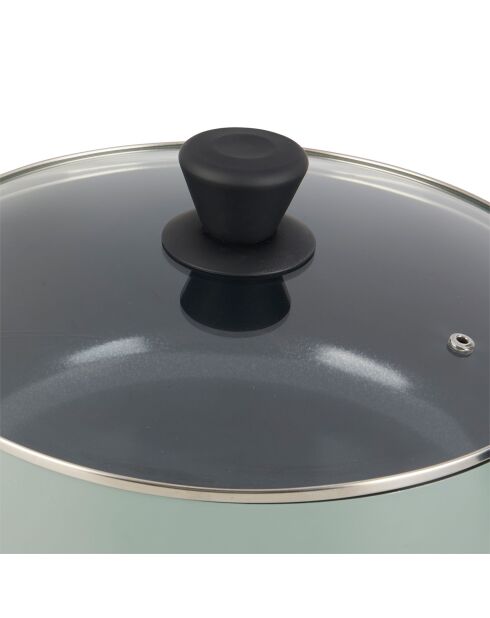 Faitout en aluminium pressé recyclé vert clair mat - D. 28 cm