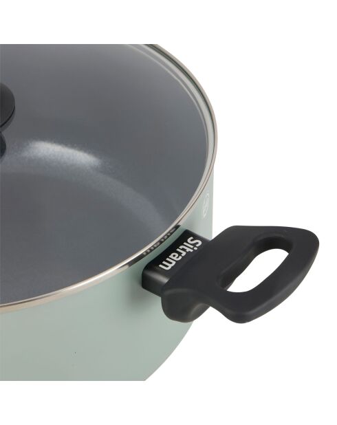 Faitout en aluminium pressé recyclé vert clair mat - D. 28 cm