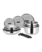 Batterie de cuisine amovible en inoxargentée - 10 pièces