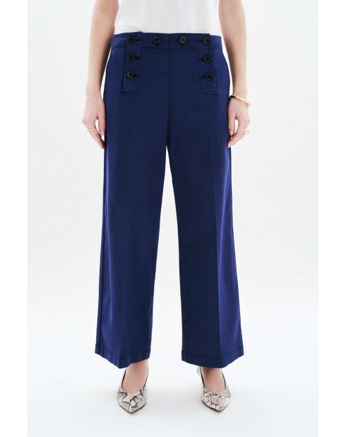 Pantalon en coton Paolino bleu marine