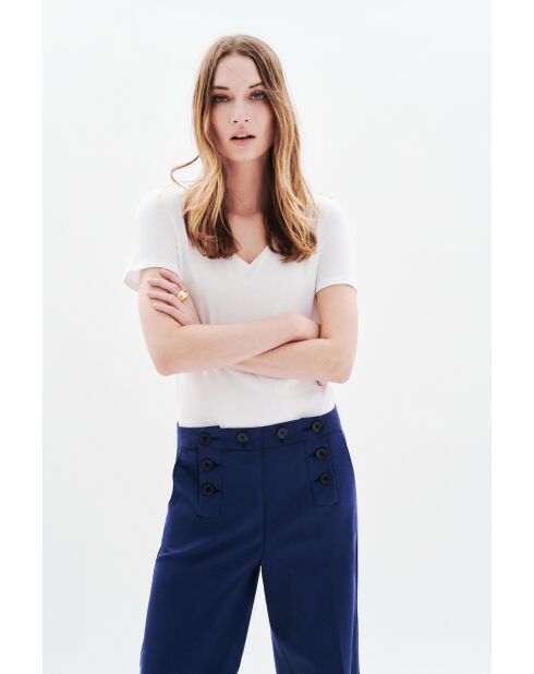 Pantalon en coton Paolino bleu marine