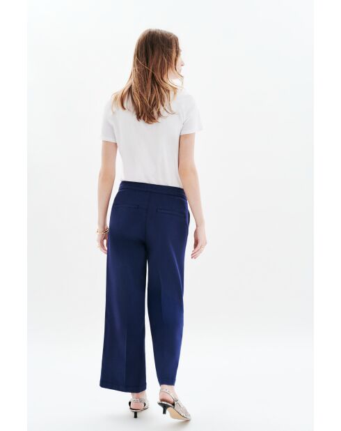 Pantalon en coton Paolino bleu marine