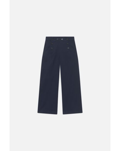 Pantalon en coton Paolino bleu marine