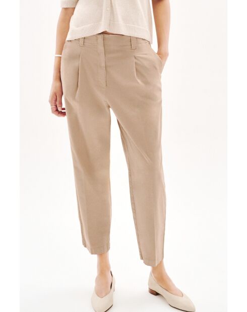 Pantalon en coton Parrel taupe