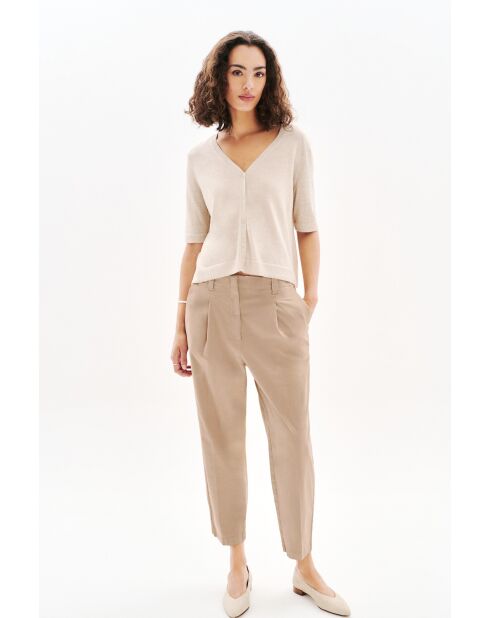 Pantalon en coton Parrel taupe