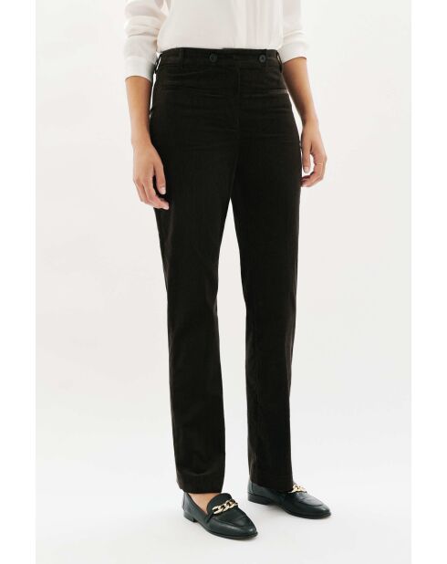 Donkerbruine katoenen broek Pegase