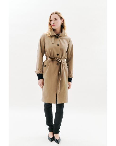 Gabardina Gelisol de algodón taupe