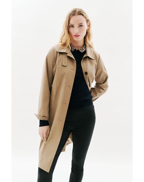 Gabardina Gelisol de algodón taupe