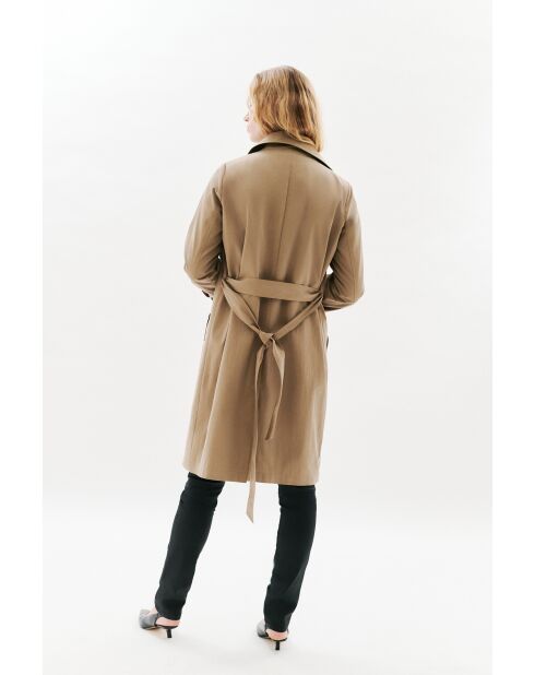 Gabardina Gelisol de algodón taupe