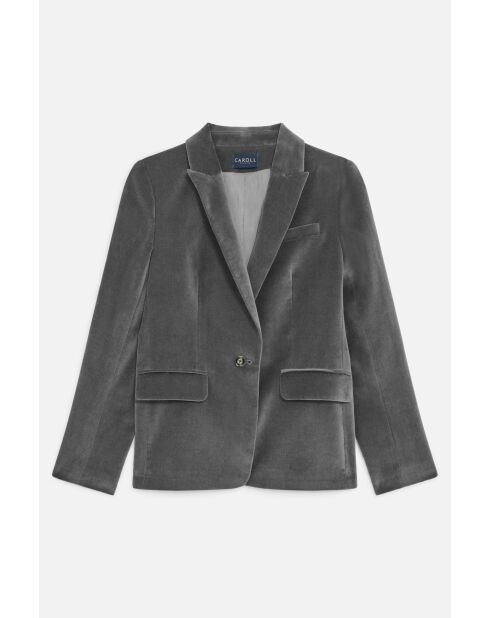 Dunkelgrauer Blazer Aurora aus Baumwolle