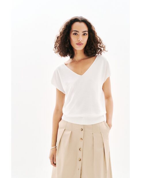 Pull en coton Milania blanc