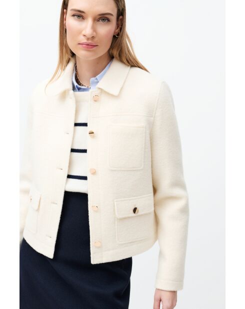 Minata ecrufarbene Wolljacke