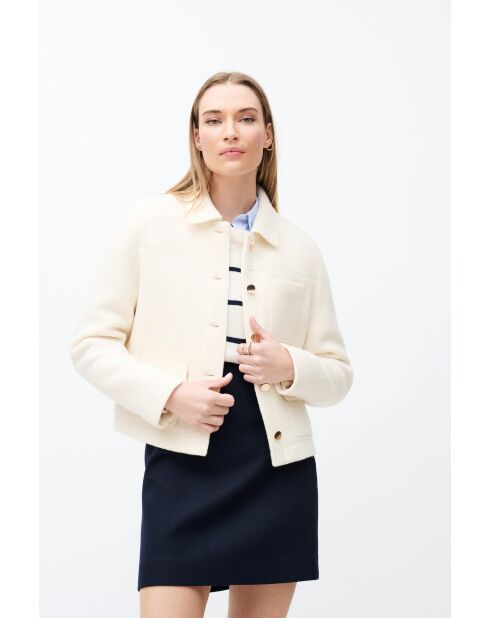 Minata ecrufarbene Wolljacke