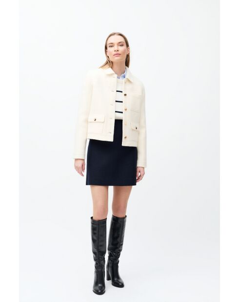 Minata ecrufarbene Wolljacke