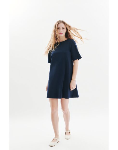 Robe en coton Marie bleu marine