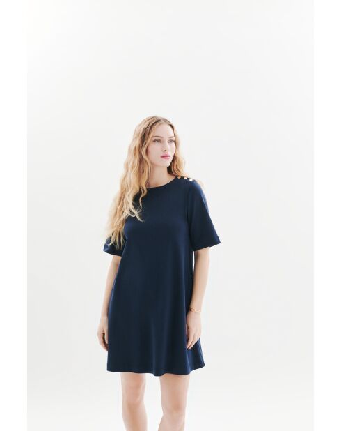 Robe en coton Marie bleu marine