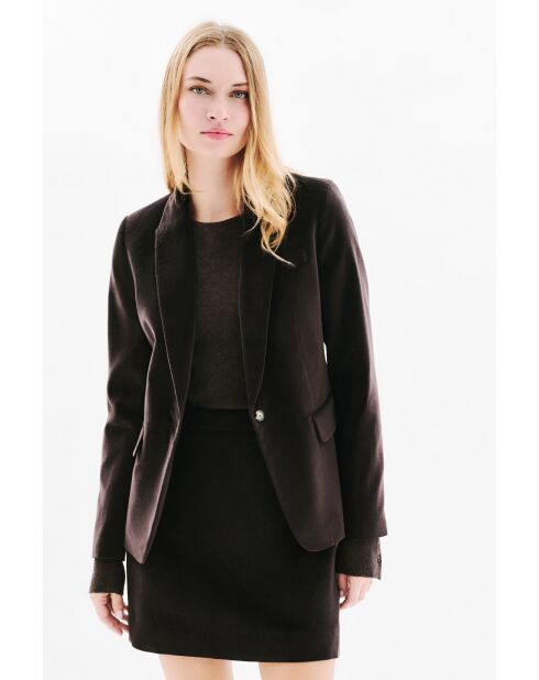 Blazer Aurora in cotone color cioccolato