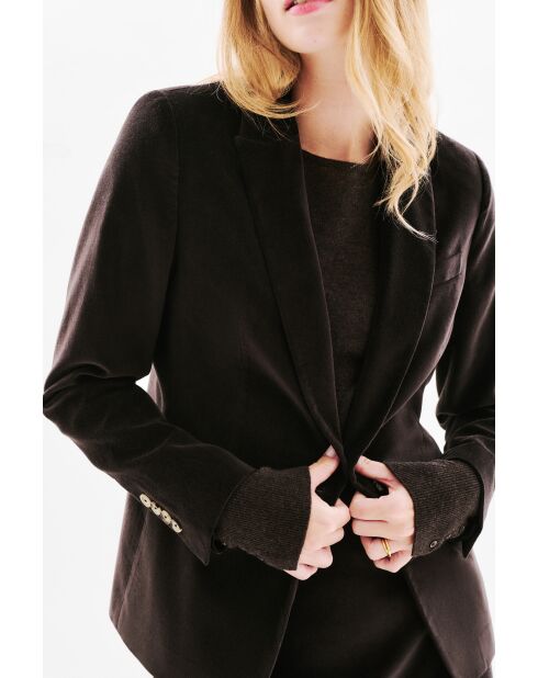 Blazer Aurora in cotone color cioccolato
