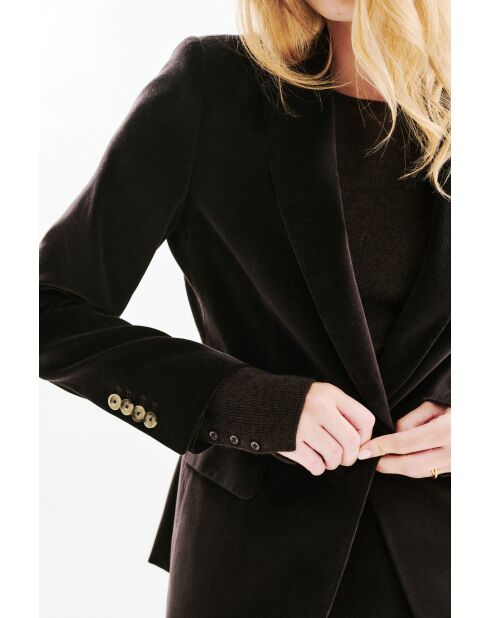 Blazer Aurora in cotone color cioccolato