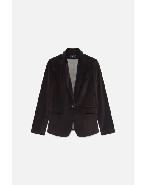 Blazer Aurora in cotone color cioccolato