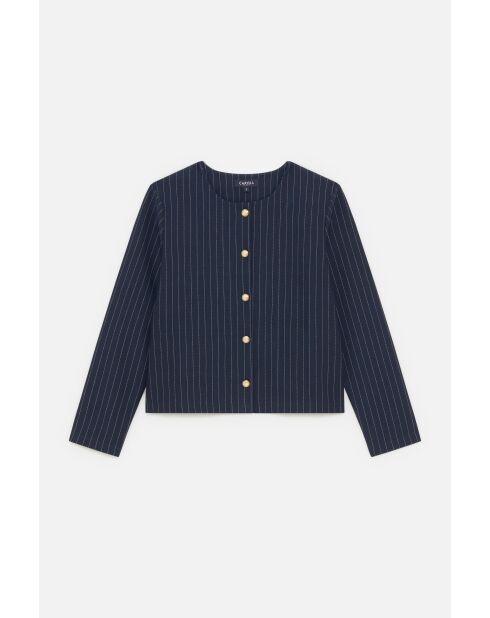 Marineblauwe katoenen jas Joris