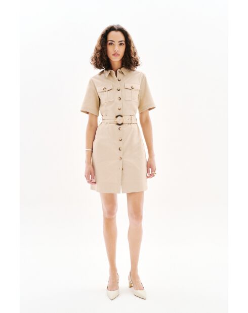 Robe en coton Sonia taupe
