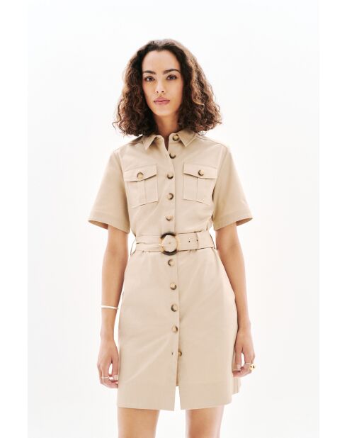 Robe en coton Sonia taupe