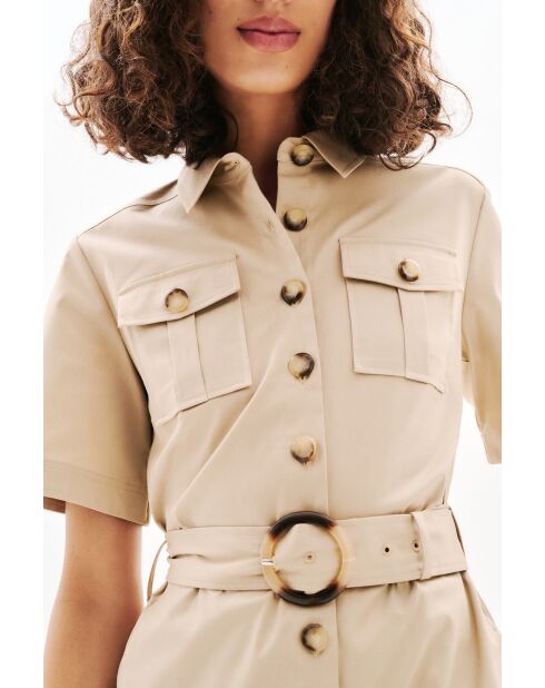 Robe en coton Sonia taupe