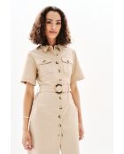 Robe en coton Sonia taupe