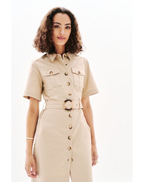 Robe en coton Sonia taupe