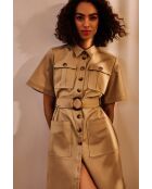 Robe en coton Sonia taupe