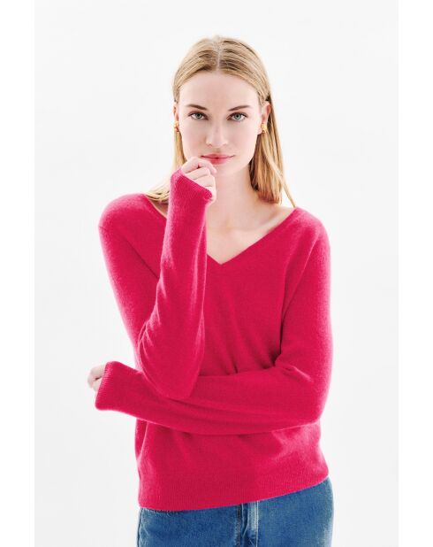 Pull Marianne rose framboise