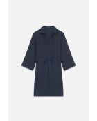 Robe en lin mélangé Vanina bleu marine