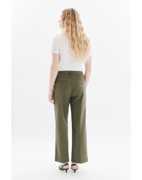 Pantalon en coton Paolo vert kaki