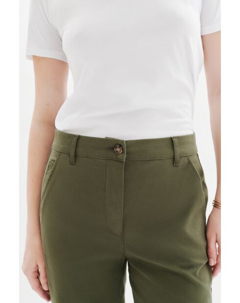 Pantalon en coton Paolo vert kaki