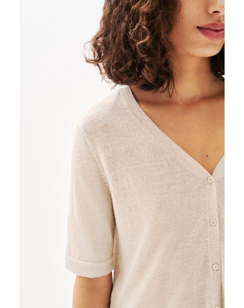 Pull en lin mélangé Milly sable
